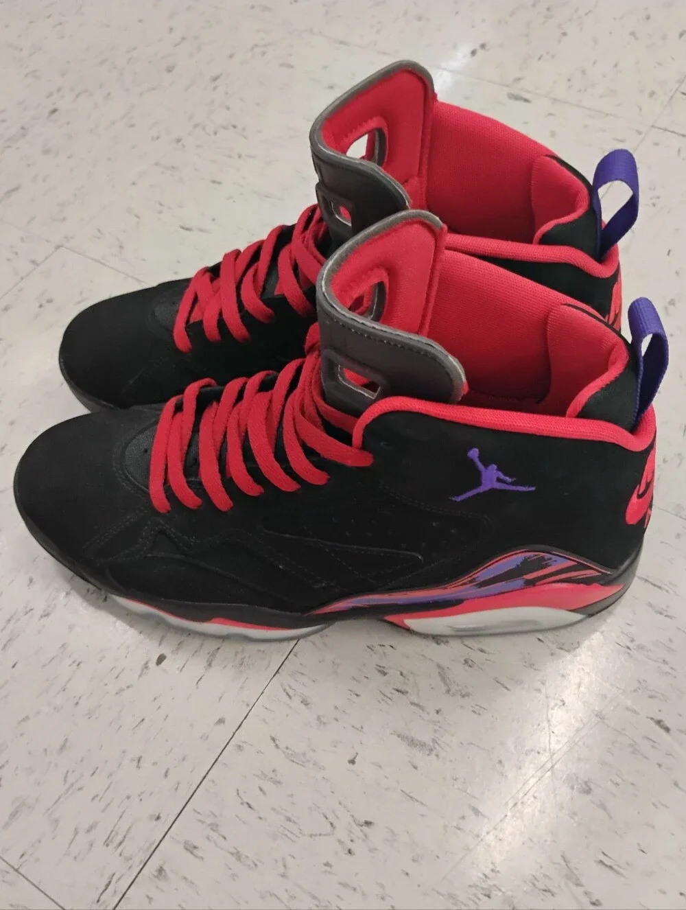 Air Jordan MVP Black, Red & Purple High-Top Sneakers